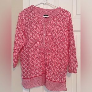 Talbots pink and white summery tunic- PL